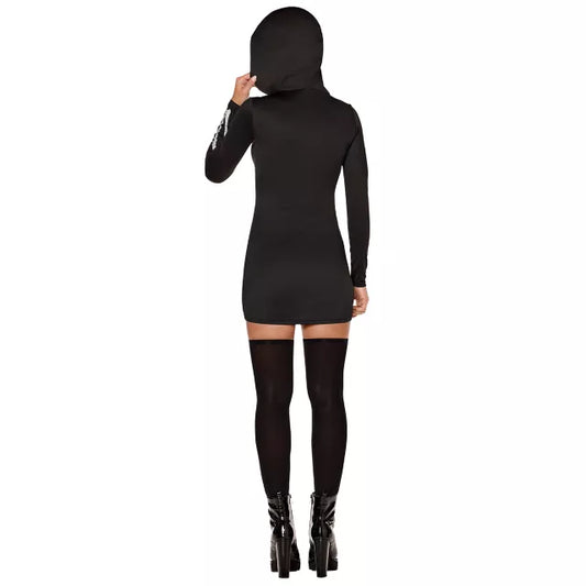 Adult Hooded Holographic Skeleton Costume - US 4060