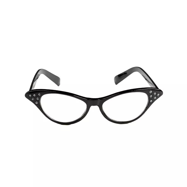 '50s Black Rhinestone Glasses - US 3565