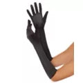 '20s Black Satin Gloves - US 4683