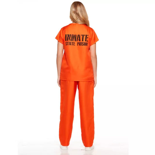 Adult Got Busted Orange Prisoner Costume - US 7733