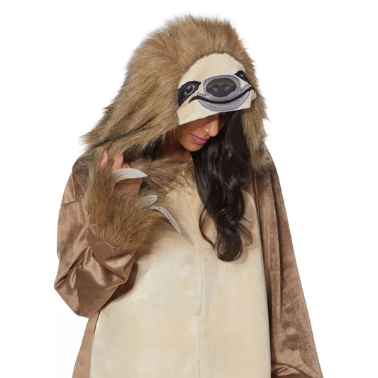 Adult Faux Fur Sloth Jumpsuit - US 6313
