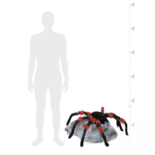 21 Inch LED Red and Black Jumping Spider Animatronic - US 2777