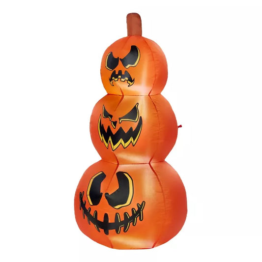4 Ft Light-Up Pumpkin Stack Inflatable Decoration - US 7121