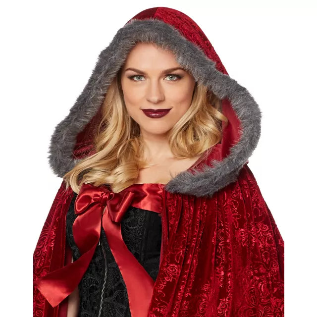 Adult Faux Fur Red Riding Hood Cape Deluxe - US 5645