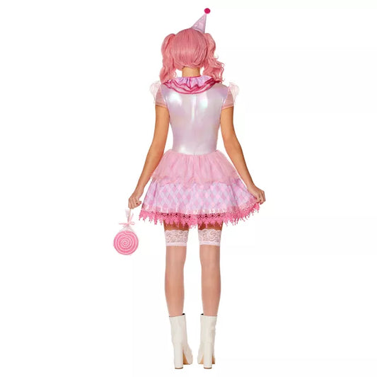 Adult Pink Pastel Clown Dress Costume - US 2105