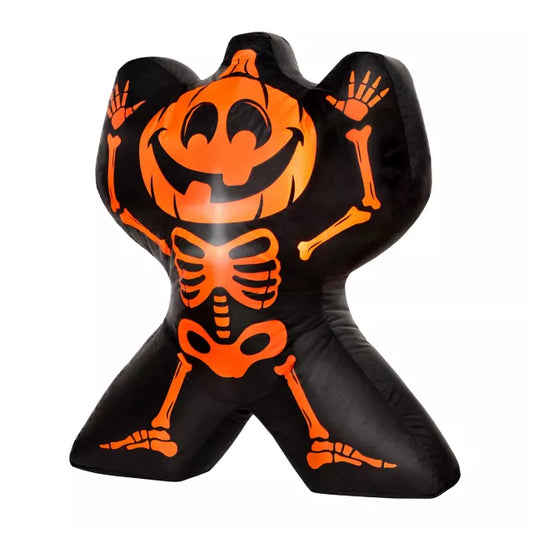 2 Ft Light-Up Jack-O-Lantern Skeleton Inflatable Decoration - US 6642