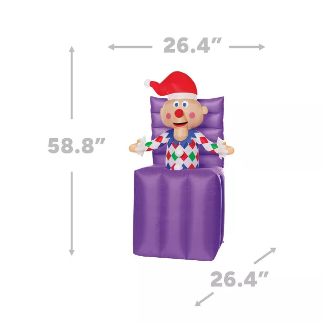 4 Ft 11 In Light-Up Charlie-in-the-Box Animated Inflatable Decoration - Rudolph the Red-Nosed Reindeer - US 3230