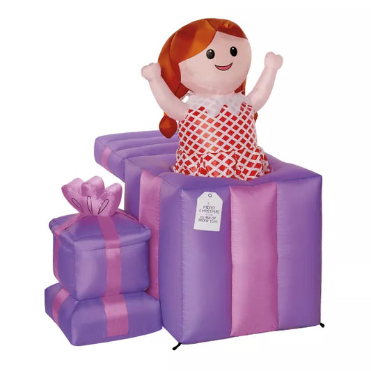 4 Ft 2 In Light-Up Misfit Doll & Misfit Elephant Animated Inflatable Decoration - Rudolph the Red-Nosed Reindeer - US 2841