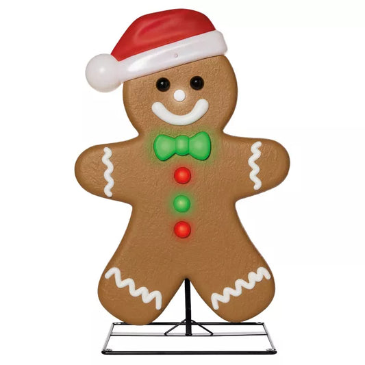 3 Ft Light-Up Gingerbread Boy Animatronic - US 6879