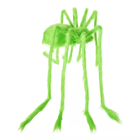 5 Ft Light-Up LED Fuzzy Green Spider Prop - US 8587