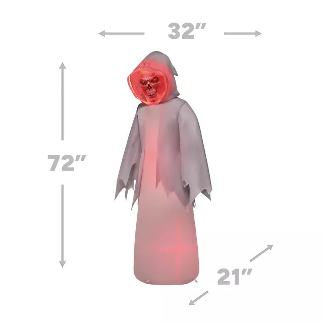 6 Ft Light-Up Dual-Masked Inflatable Decoration - US 4138
