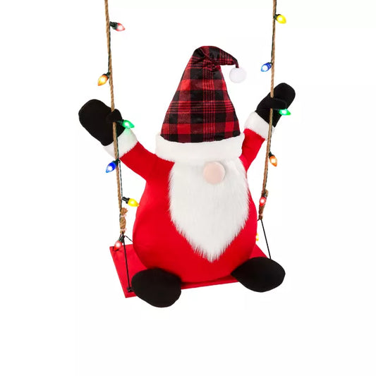2 Ft 7 In Light-Up Swinging Gnome Animatronic - US 4685