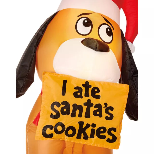 4 Ft Light-Up Santa's Dog Inflatable Decoration - US 4549