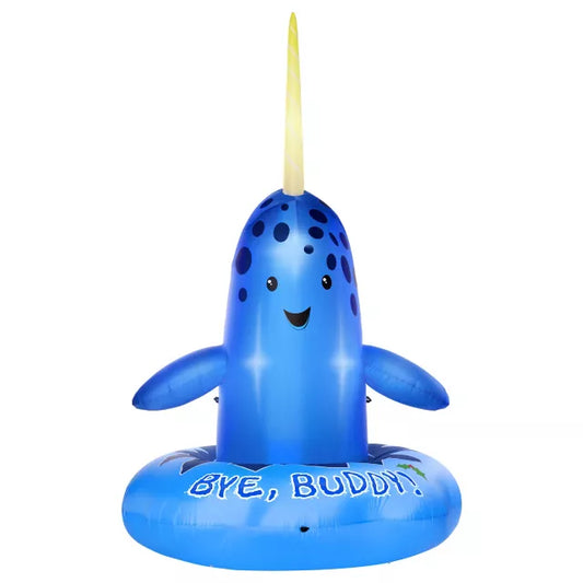 8 Ft 2 In Light-Up Narwhal Inflatable Decoration - Elf - US 4450