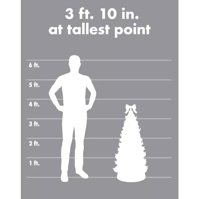3 Ft 10 In Light-Up Blow Mold White Christmas Tree - US 6141