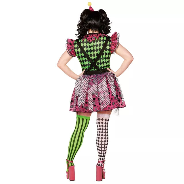 Adult Neon Clown Plus Size Costume - US 9072