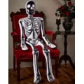 5 Ft White and Black Large Skeleton Plush - US 6893