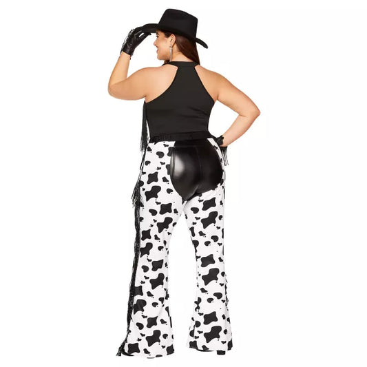 Adult Cow Print Plus Size Chaps - US 0107