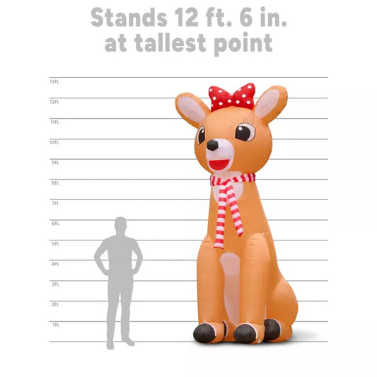 12 Ft Light-Up Clarice Inflatable Decoration - Rudolph the Red-Nosed Reindeer - US 3986