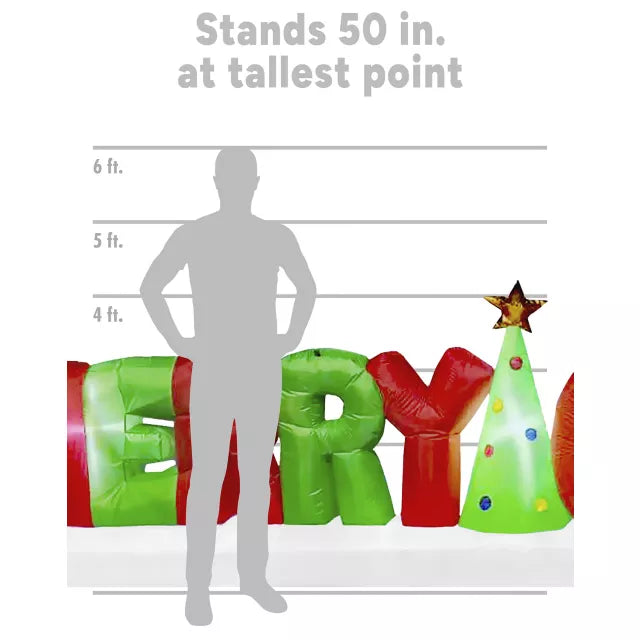 20 Ft Light-Up Merry Christmas Inflatable Decoration - US 2222