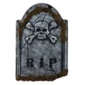 1.5 Ft Skull Face Tombstone with Moss - US 9256
