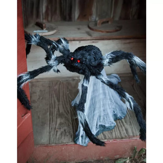 21 In LED Black Jumping Spider Animatronic - US 8880