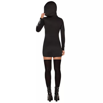 Adult Hooded Holographic Skeleton Costume - US 4060