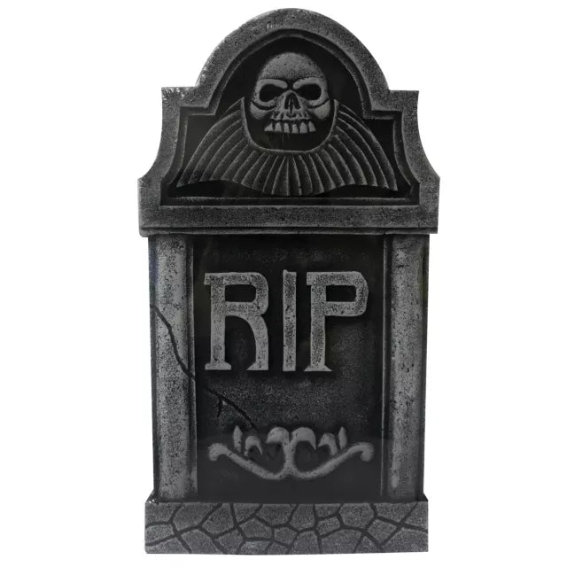 16 Inch RIP Skull Tombstone - US 2474