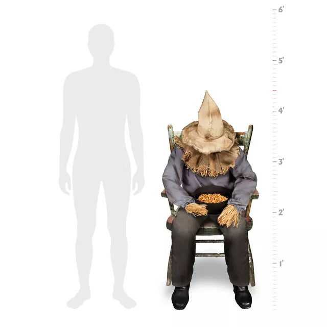 4 Ft 7 In Sitting Scarecrow Animatronic - US 0360