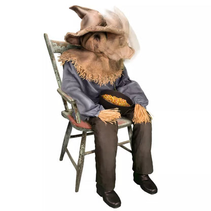 4 Ft 7 In Sitting Scarecrow Animatronic - US 0360
