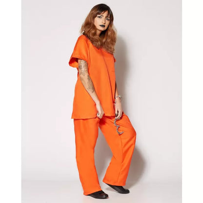 Adult Got Busted Orange Prisoner Costume - US 7733