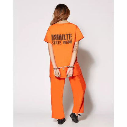 Adult Got Busted Orange Prisoner Costume - US 7733