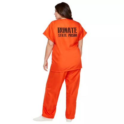 Adult Got Busted Orange Prisoner Costume - US 7733