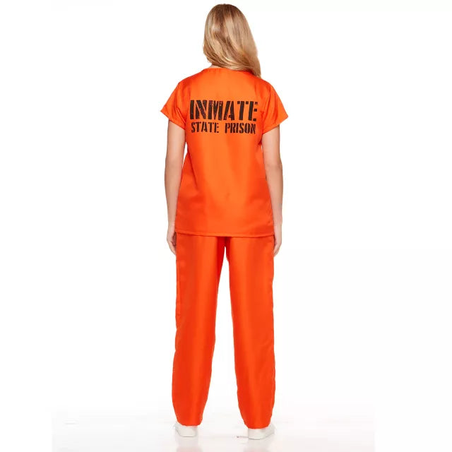 Adult Got Busted Orange Prisoner Costume - US 7733