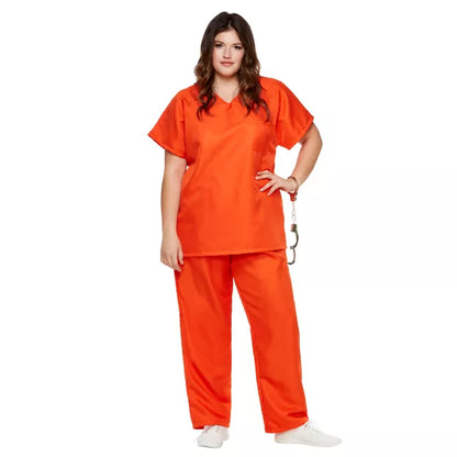 Adult Got Busted Orange Prisoner Costume - US 7733