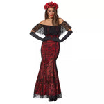 Adult La Catrina Day of the Dead Trumpet Dress Costume - US 9629