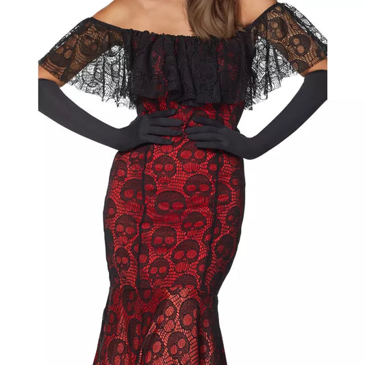 Adult La Catrina Day of the Dead Trumpet Dress Costume - US 9629