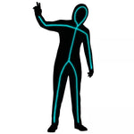 Adult Light-Up EL Wire Blue Stick Figure Costume - US 4736