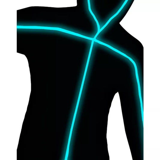 Adult Light-Up EL Wire Blue Stick Figure Costume - US 4736