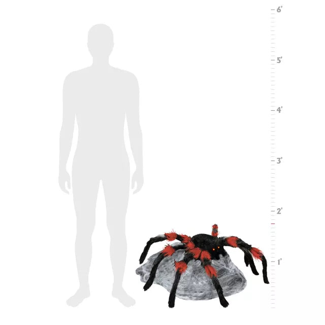 21 Inch LED Red and Black Jumping Spider Animatronic - US 2777