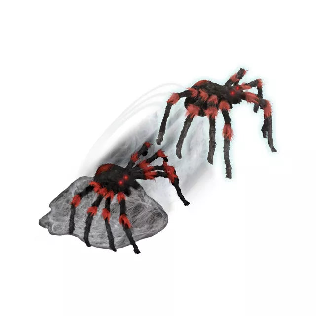 21 Inch LED Red and Black Jumping Spider Animatronic - US 2777