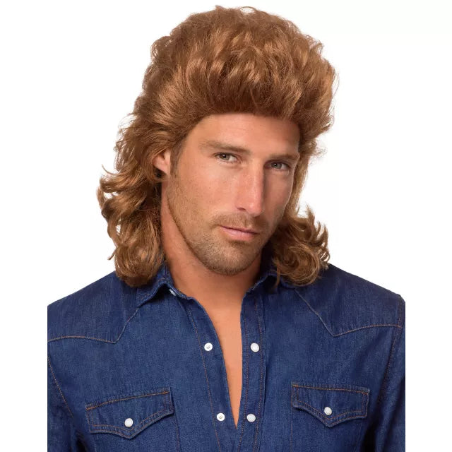 '80s Brown Mid-Length Curls Wig - US 6252