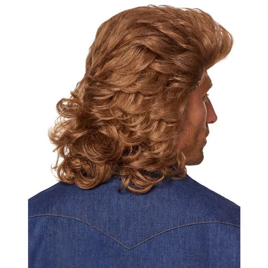 '80s Brown Mid-Length Curls Wig - US 6252