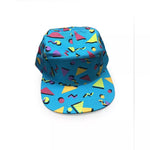'80s Geometric Print Snapback Hat - US 8449