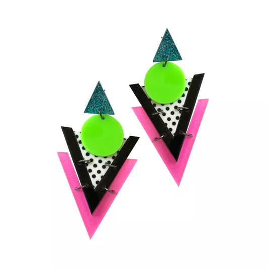 '80s Geometric Earrings - US 2190