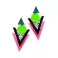 '80s Geometric Earrings - US 2190