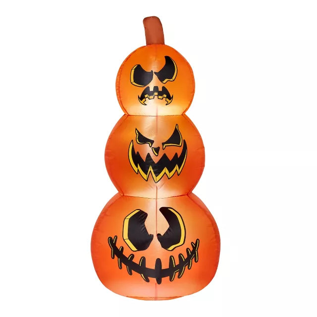 4 Ft Light-Up Pumpkin Stack Inflatable Decoration - US 7121