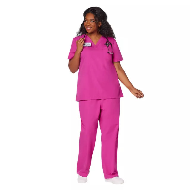 Adult Magenta Medical Scrubs Costume - US 6650