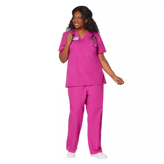 Adult Magenta Medical Scrubs Costume - US 6650