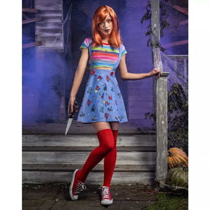 Adult Plus Size Chucky Good Guys Skirt Costume - US 6032